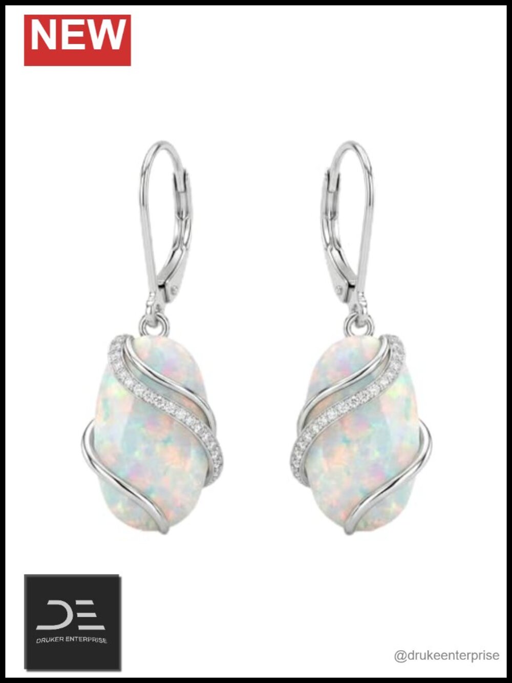 Opal Animal Earrings Drop Dangle Butterfly Hummingbird Gift for Women